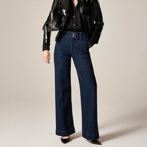 J.Crew Wide Leg Jeans High Rise Dark Wash Denim Pants Size 20